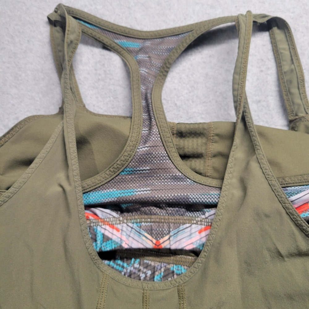 Prana Womens Olive Green Sway Tank Built In Bra Sleeveless Stretch Size XSmall - Picture 11 of 11